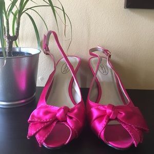 Talbots Satin bow heels